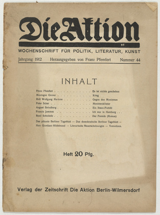 Die Aktion, vol. 2, no. 44. October 30, 1912