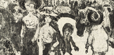 Ernst Ludwig Kirchner. Streetlife in Dresden (Strassenleben in Dresden). (1908)