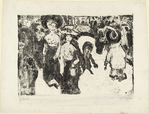 Ernst Ludwig Kirchner. Streetlife in Dresden (Strassenleben in Dresden). (1908)