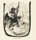 Lovis Corinth. Letter U (Buchstabe U) from the illustrated book in portfolio form The ABCs (Das ABC). (1916, published 1917)