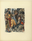 Lovis Corinth. Achior before Holofernes (Achior vor Holofernes) (plate, folio 8) from Das Buch Judith (The Book of Judith). 1910