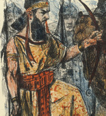 Lovis Corinth. Achior before Holofernes (Achior vor Holofernes) (plate, folio 8) from Das Buch Judith (The Book of Judith). 1910
