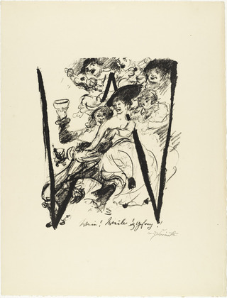 Lovis Corinth. Letter W (Buchstabe W) from the illustrated book in portfolio form The ABCs (Das ABC). (1916, published 1917)