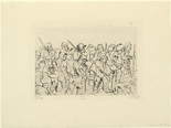Otto Dix. Battle-Weary Troops Retreat (Battle of the Somme) [Abgekämpfte Truppe geht zurück (Sommeschlacht)] from The War (Der Krieg). (1924)