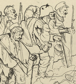 Otto Dix. Battle-Weary Troops Retreat (Battle of the Somme) [Abgekämpfte Truppe geht zurück (Sommeschlacht)] from The War (Der Krieg). (1924)