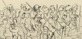 Otto Dix. Battle-Weary Troops Retreat (Battle of the Somme) [Abgekämpfte Truppe geht zurück (Sommeschlacht)] from The War (Der Krieg). (1924)