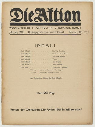 Die Aktion, vol. 2, no. 49. December 4, 1912