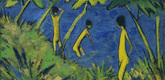 Otto Mueller. Landscape with Yellow Nudes. c. 1919
