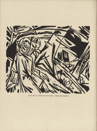 Ludwig Wachlmeier (or Aloys Ludwig Wach). Landscape with Women (Landschaft mit Frauen) (plate, preceding p. 289) from the periodical Das Kunstblatt, vol. 4, no. 10 (Oct 1920). 1920