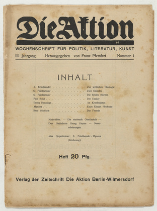 Die Aktion, vol. 3, no. 1. January 1, 1913