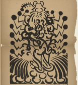 Wilhelm Morgner. The Rat-Trap Trader (Der Rattenfallenhändler) (plate, p. 37) from the periodical Der Sturm. Wochenschrift für Kultur und Künste, vol. 3, no. 109 (May 1912). 1912