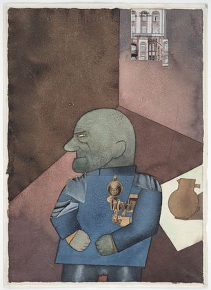 George Grosz. "The Convict":  Monteur John Heartfield after Franz Jung's Attempt to Get Him Up on His Feet ("Der Sträfling":  Monteur John Heartfield nach Franz Jungs Versuch, ihn auf die Beine zu stellen). (1920)