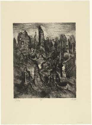 Otto Dix. The Ruins of Langemarck (Die Trümmer von Langemarck) from The War (Der Krieg). (1924)