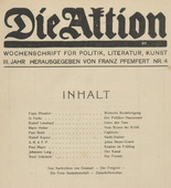 Die Aktion, vol. 3, no. 4. January 22, 1913