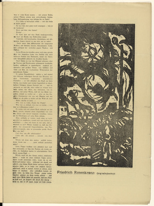 Friedrich Rosenkranz. Signal (in-text plate, p. 5) from the periodical Der Sturm. Wochenschrift für Kultur und Künste, vol. 5, no. 1 (Apr 1914). 1914