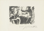 Lovis Corinth. Heading for Act 4: Karl Moor and Kosinsky on Horseback by Count Moor's Castle (Kopfstück Zum 4. Akt: Karl Moor und Kosinsky zu Pferde vor der Burg des Grafen Moor) from The Robbers (Die Räuber). (1923)