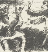 Lovis Corinth. Heading for Act 4: Karl Moor and Kosinsky on Horseback by Count Moor's Castle (Kopfstück Zum 4. Akt: Karl Moor und Kosinsky zu Pferde vor der Burg des Grafen Moor) from The Robbers (Die Räuber). (1923)