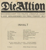 Die Aktion, vol. 3, no. 5. January 29, 1913