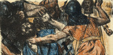Lovis Corinth. The Servants of Holofernes Seize Achior (Die Knechte des Holofernes ergreifen Achior) (in-text plate, folio 12) from Das Buch Judith (The Book of Judith). 1910