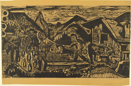 Ernst Ludwig Kirchner. Bowling Alley (Kegelbahn). (1920)