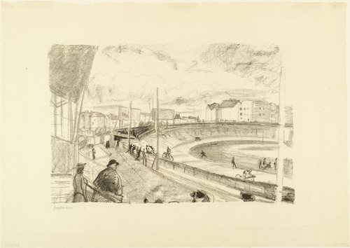 Rudolf Grossmann. Velodrome (Radrennbahn) for the portfolio Around Berlin (Um Berlin). (1912)