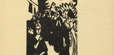 Ernst Ludwig Kirchner. The Canoness in the Garden (Das Stiftsfräulein im Garten) (plate, folio 5) from Das Stiftsfräulein und der Tod (The Canoness and Death). 1913