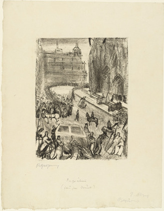 Rudolf Grossmann. Funeral of Cardinal Fischer, Cologne (Large Version) (Begräbnis des Kardinal Fischer, Köln [große Fassung]). (1912)