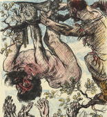 Lovis Corinth. Achior Hanged from a Tree (Achior am Baume hängend) (plate, folio 14) from Das Buch Judith (The Book of Judith). 1910