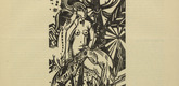 Heinrich Campendonk. Female Nude Seated with Deer and Dogs (Sitzender weiblicher Akt mit Rehen und Hunden) (in-text plate, p. 33) from the periodical Der Sturm. Wochenschrift für Kultur und Künste, vol. 7, no. 3 (June 1916). 1916