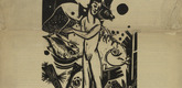 Heinrich Campendonk. Nude Boy with Fish (Knabenakt mit Fischen) (in-text plate, title page) from the periodical Der Sturm. Wochenschrift für Kultur und Künste, vol. 7, no. 5 (Aug 1916). 1916