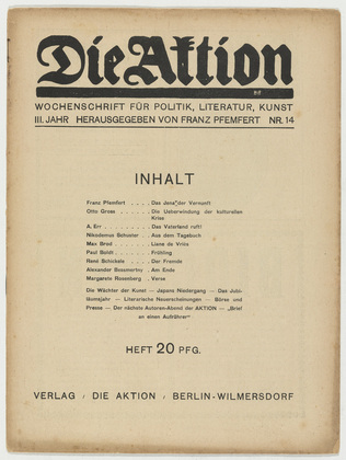 Die Aktion, vol. 3, no. 14. April 2, 1913
