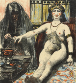 Lovis Corinth. Judith Being Dressed by Her Maid (Judith lässt sich von der Magd schmücken) (plate, folio 19) from Das Buch Judith (The Book of Judith). 1910