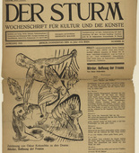 Oskar Kokoschka. Drawing for Mörder, Hoffnung der Frauen (Zeichnung zu Mörder, Hoffnung der Frauen) (in-text plate, title page) from the periodical Der Sturm. Wochenschrift für Kultur und Künste, vol. 1, no. 20 (July 14, 1910). 1910