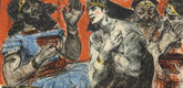 Lovis Corinth. Judith in the Tent of Holofernes (Judith im Zelte des Holofernes) (in-text plate, folio 23) from Das Buch Judith (The Book of Judith). 1910