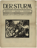 Heinrich Campendonk. Goat and Sheep (Ziegenbock und Schafe) (in-text plate, title page) from the periodical Der Sturm. Wochenschrift für Kultur und Künste, vol. 7, no. 6 (Sept 1916). 1916