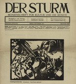Heinrich Campendonk. Goat and Sheep (Ziegenbock und Schafe) (in-text plate, title page) from the periodical Der Sturm. Wochenschrift für Kultur und Künste, vol. 7, no. 6 (Sept 1916). 1916
