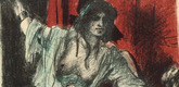Lovis Corinth. Judith Beheads Holofernes (Judith schlägt dem Holofernes das Haupt ab) (plate, folio 24) from Das Buch Judith (The Book of Judith). 1910