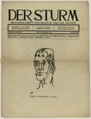 Oskar Kokoschka. Self-Portrait (Selbstbildnis) (in-text plate, title page) from the periodical Der Sturm. Wochenschrift für Kultur und Künste, vol. 7, no. 8 (Nov 1916). 1916