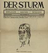 Oskar Kokoschka. Self-Portrait (Selbstbildnis) (in-text plate, title page) from the periodical Der Sturm. Wochenschrift für Kultur und Künste, vol. 7, no. 8 (Nov 1916). 1916