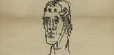 Oskar Kokoschka. Self-Portrait (Selbstbildnis) (in-text plate, title page) from the periodical Der Sturm. Wochenschrift für Kultur und Künste, vol. 7, no. 8 (Nov 1916). 1916