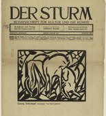 Georg Schrimpf. Three Horses (Drei Pferde) (in-text plate, title page) from the periodical Der Sturm. Wochenschrift für Kultur und Künste, vol. 7, no. 10 (Jan 1917). 1917