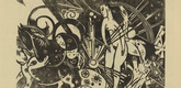 Heinrich Campendonk. Composition with Female Nude and Animals (Komposition mit weiblichem Akt und Tieren) (plate, p. 113) from the periodical Der Sturm. Wochenschrift für Kultur und Künste, vol. 7, no. 10 (Jan 1917). 1917
