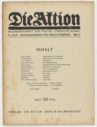 Die Aktion, vol. 3, no. 25. June 18, 1913