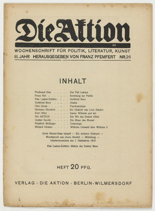 Die Aktion, vol. 3, no. 26. June 25, 1913