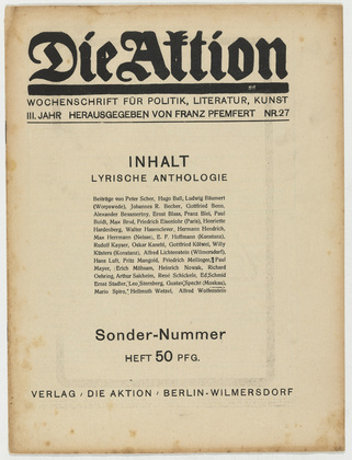 Die Aktion, vol. 3, no. 27. July 5, 1913