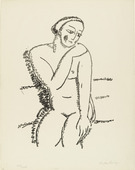 Alexei Jawlensky. Seated Female Nude (With Right Hand on the Left Shoulder) (Sitzender weiblicher Dreiviertelakt (die rechte Hand auf der linken Schulter)). (c. 1920)