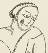 Alexei Jawlensky. Seated Female Nude (With Right Hand on the Left Shoulder) (Sitzender weiblicher Dreiviertelakt (die rechte Hand auf der linken Schulter)). (c. 1920)