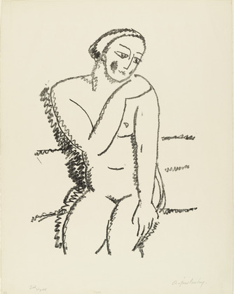 Alexei Jawlensky. Seated Female Nude (With Right Hand on the Left Shoulder) (Sitzender weiblicher Dreiviertelakt (die rechte Hand auf der linken Schulter)). (c. 1920)