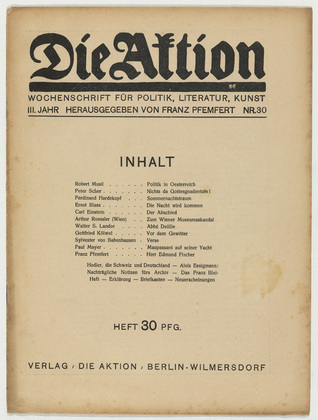 Die Aktion, vol. 3, no. 30. July 26, 1913