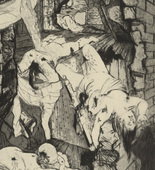 Otto Dix. House Destroyed by Aerial Bombs (Tournai) [Durch Fliegerbomben zerstörtes Haus (Tournai)] from The War (Der Krieg). (1924)